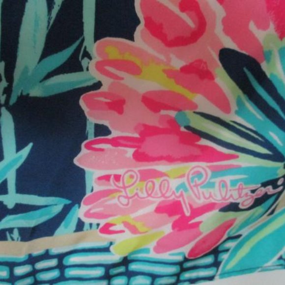 *Lilly Pulitzer Elephant Motif Teal Navy Gray - Picture 4 of 7